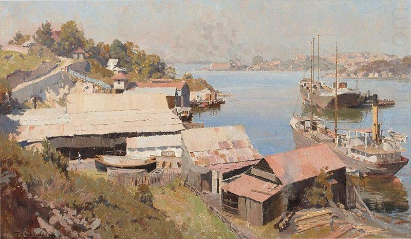 Clarice Beckett Shipyards china oil painting image